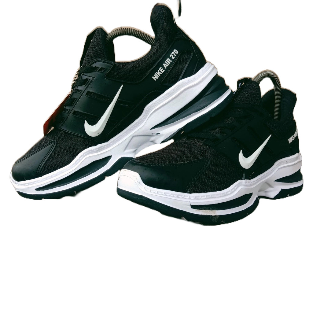 SEPATU  SNEAKERS PRIA HITAM LIS PUTIH KEREN