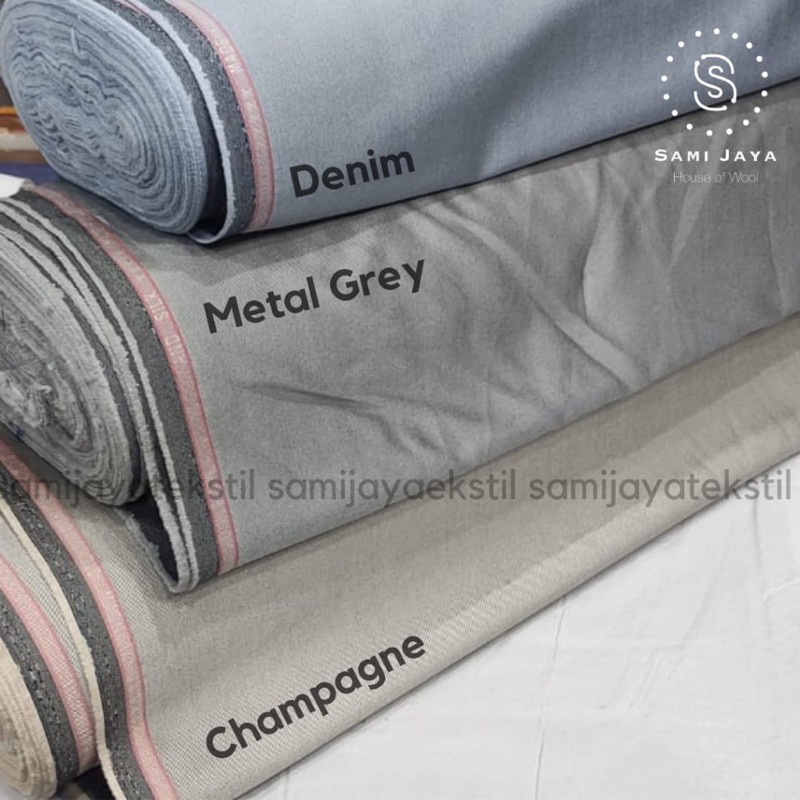 Kain SemiWool Shining Bahan Jas & Celana Wedding Silver Series