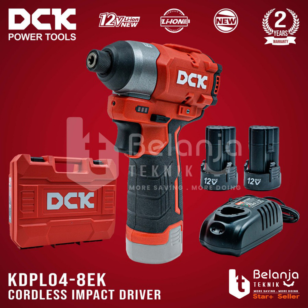 DCK Brushless Impact Driver Cordless 12V KDPL04-8EK Bor Obeng KDPL 04