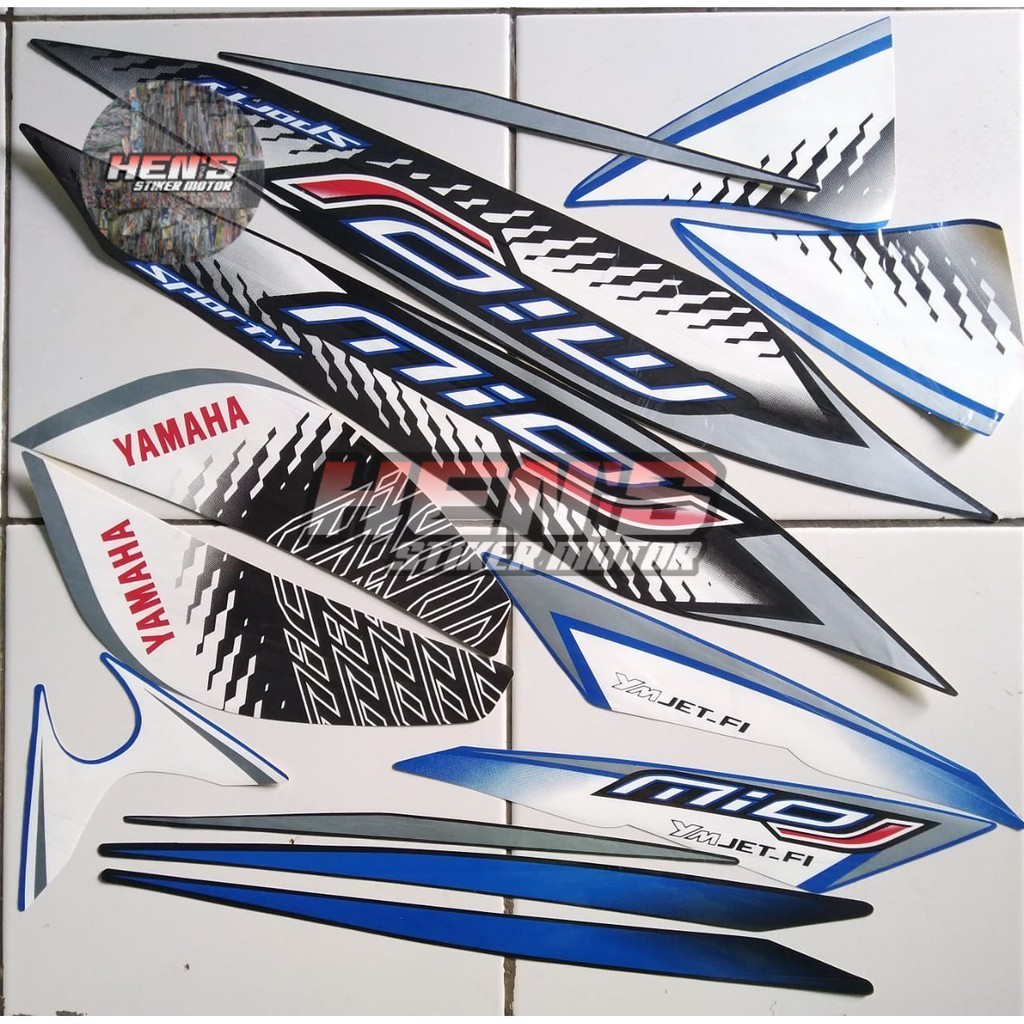 stiker striping yamaha mio j sporty 2013 hitam biru