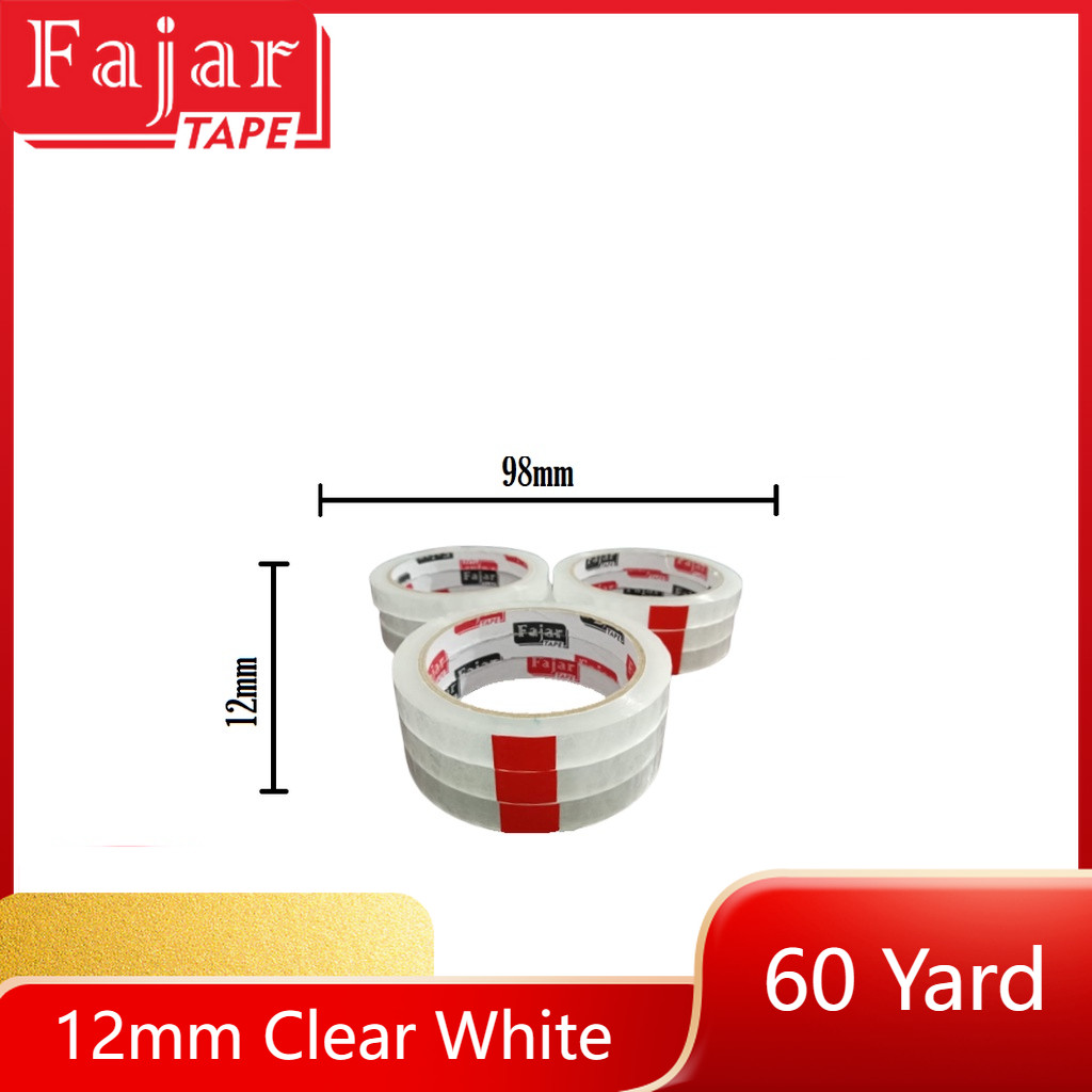 

Lakban Bening / Isolasi Bening / Super white / 12mm x 60 Yard (Full Meter)