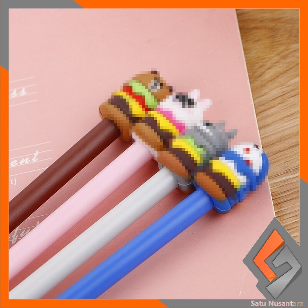 

KOREAN SN-A7 Pena Hamburger Cartoon/Pulpen Burger Unik/Pen Burger Kartun Line Stationary