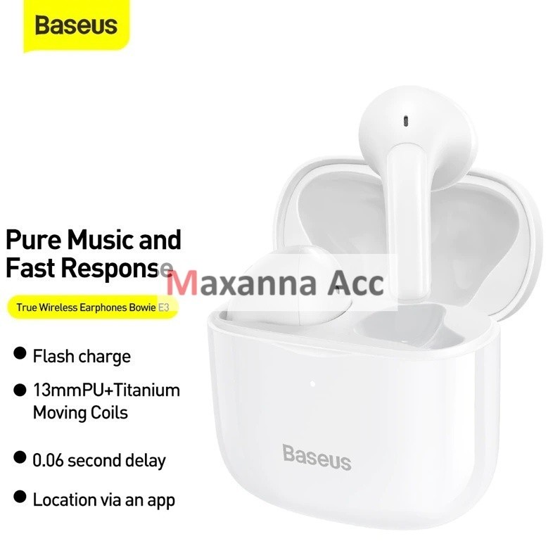 [MAXANNA] Baseus Bowie E3 TWS Earphones Bluetooth 5.0 Wireless Headphone 25Hour Sport Earbuds HIFi G