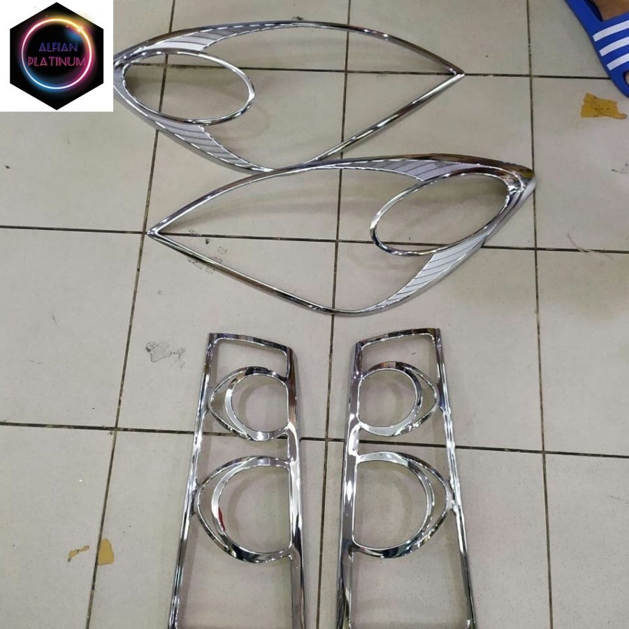 Paket Garnish Lampu Depan Belakang Avanza Xenia Vvti 2007 - 2011 krom Aksesoris eksterior mobil