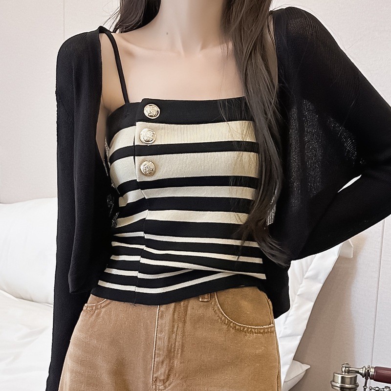 Camisole TankTop Wanita Rajut Crop Top Base Layer Tanktop Premium