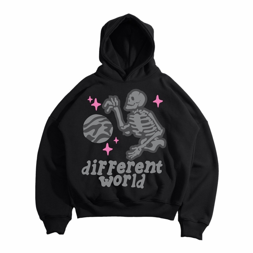 Hoodie Boxy Oversize Colourspace - Darkness HD 027 Black