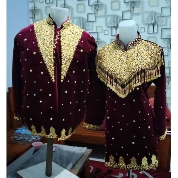 Baju bludru palembang/baju beludru pengantin palembang