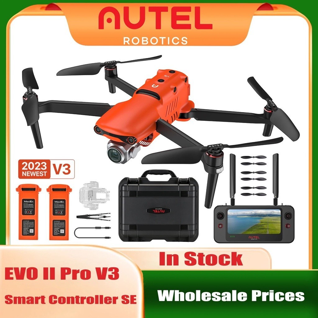 Autel Robotika EVO II Pro V3 Kamera Drone Kasar Bundel 2023 Ter 12-Bit Kamera Drone  6.4 "Smart Controller SE