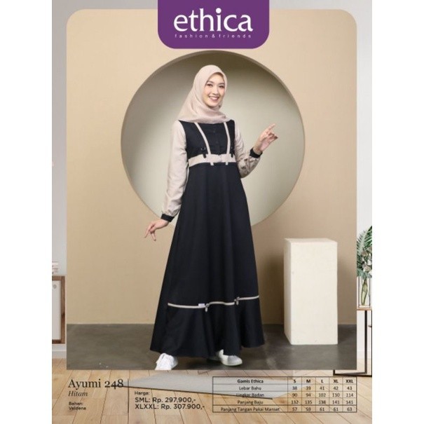 BIG DAY SALE GAMIS ETHICA TERBARU AYUMI 248 HITAM • 248 DUSTY PINK • 248 NAVY | AYUMI TERLARIS