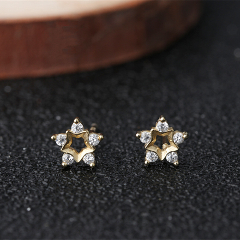 Jewelry Lover - Ear-26 - Anting Bahan Perak 925 Berlapis Emas 16K - Orion - Korean Style COD