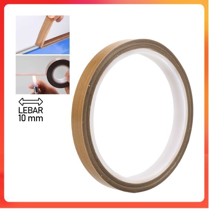 

YX Tape Lakban PTFE Heat High Temperature Adhesive 10M 10 mm - Brown