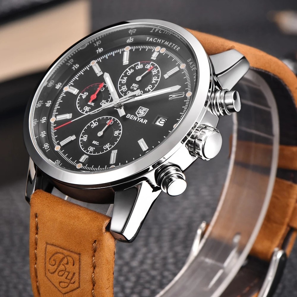 2023 New BENYAR Top Brand Luxury Mens Watch Quartz Clock Waterproof Automatic Chronograph Men Milita