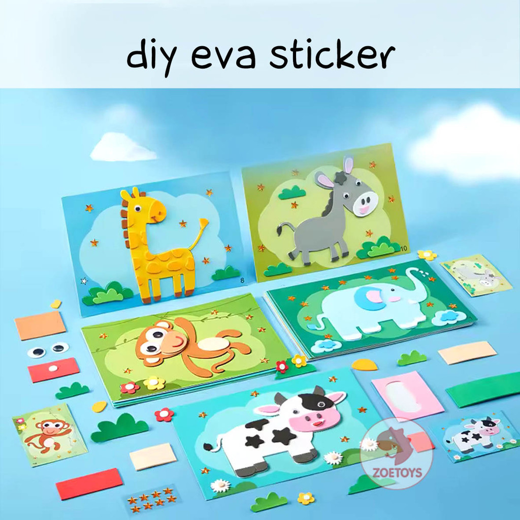 

Zoetoys Diy Eva Sticker | Sticker Tempel Gunting Kertas | Mainan Kolase Menempel | Hampers Cari Kado