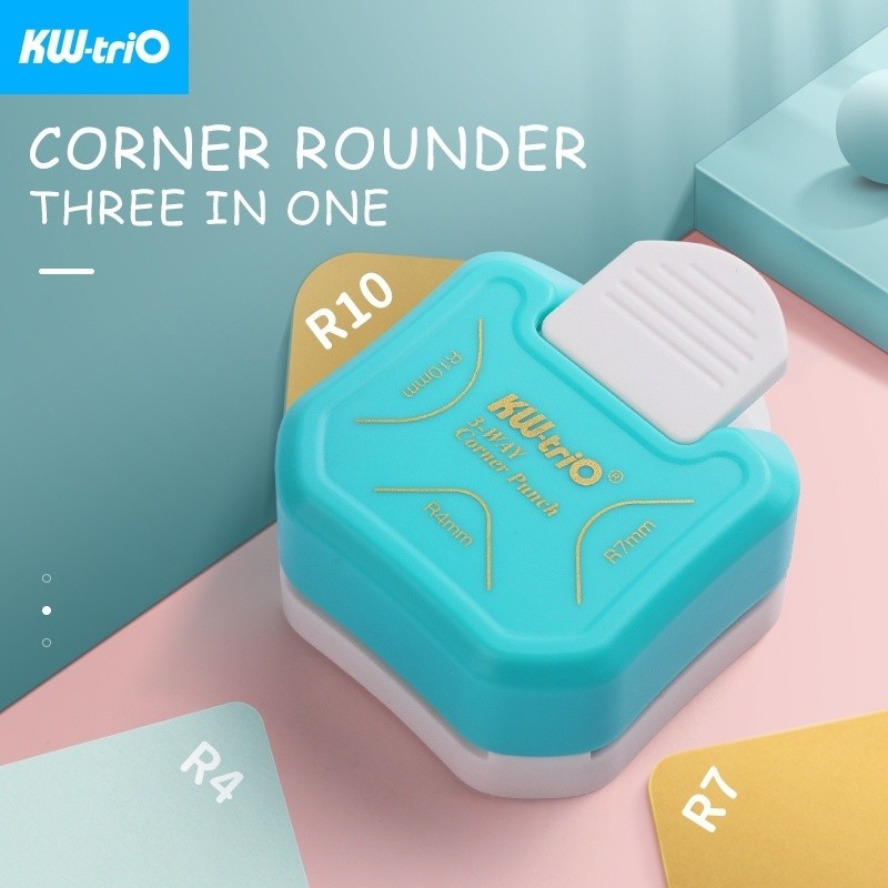

3-in-1 Corner Rounder Punch R4/R7/R10mm Round Corner Trimmer Cutter for Card Photo Paper Laminating Pouches