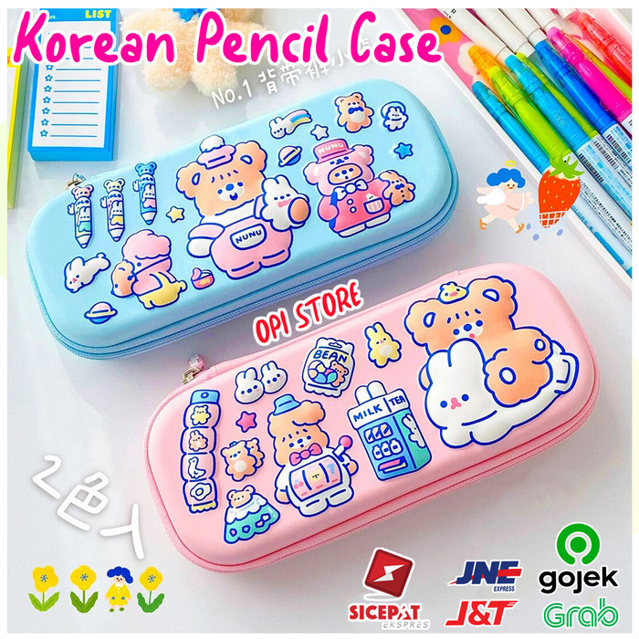 

Kotak Pensil Korea Anak Perempuan Wanita Dewasa Korean Pencil Case - Blue