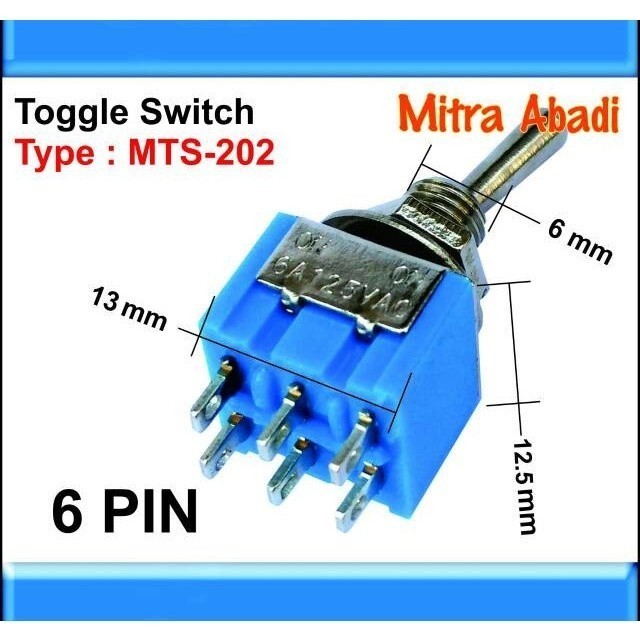 Saklar Toggle/Toggle Switch MTS-202 6 PIN
