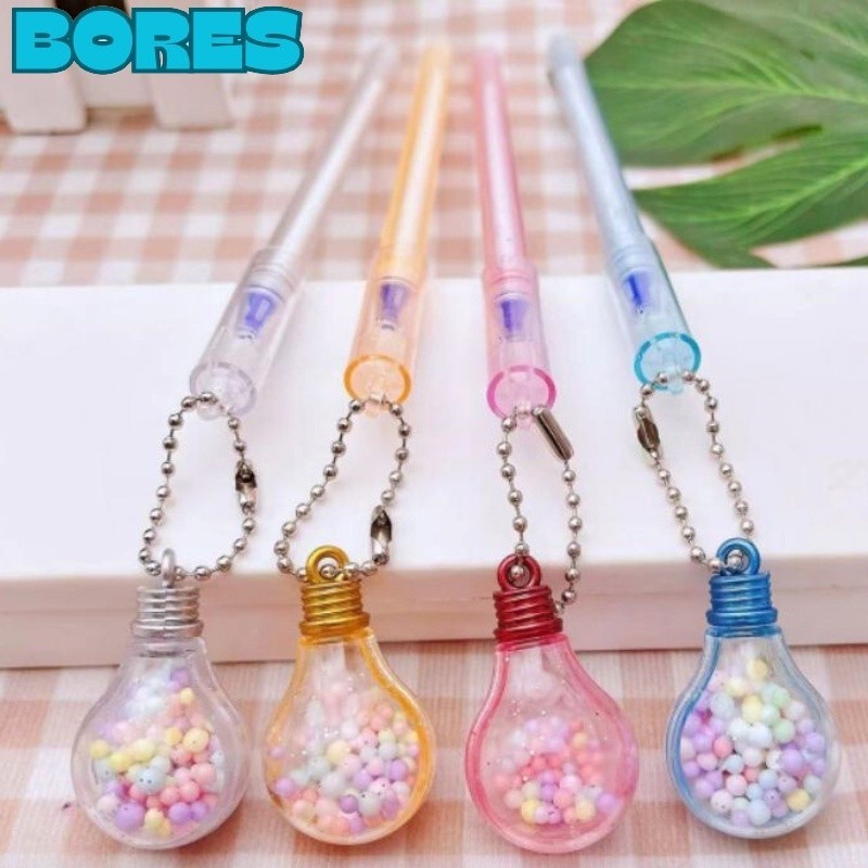 

BORES Pena Gantungan Bohlam Lampu Unik Blue Ink Gel Bisa di Hapus bolpen warna pastel glitter cute Bola Salju Warna Warni Alat Tulis Sekolah Kantor Souvenir