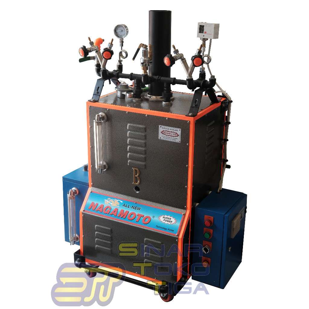 NAGAMOTO Setrika Uap 25 LITER Boiler Full Otomatis Air dan Api  4 Kepala / Steam Boiler Full Auto NA