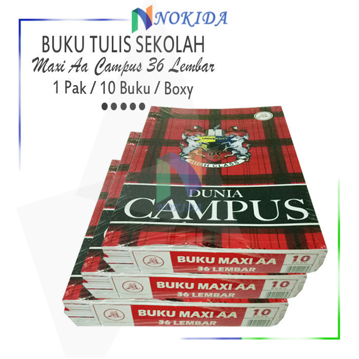 

Nokida Buku Tulis Besar Maxi AA Campus 1 Pack [36 Lembar/50 Lembar] / ATK Alat Tulis Sekolah Buku Catatan Kampus Boxy Panjang B5 1 Pak