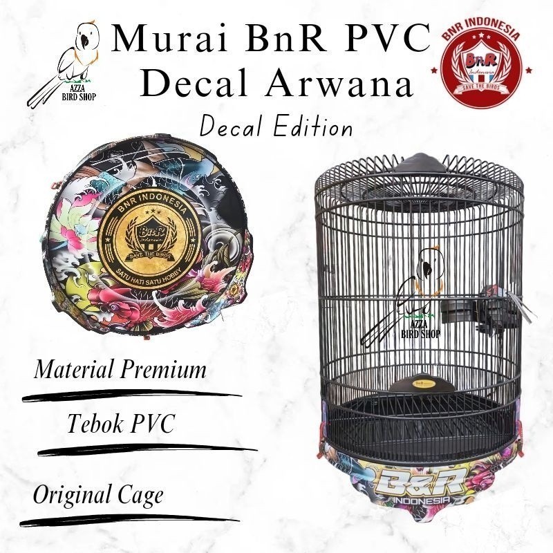 Sangkar Kandang Burung Murai BnR PVC Decal Arwana