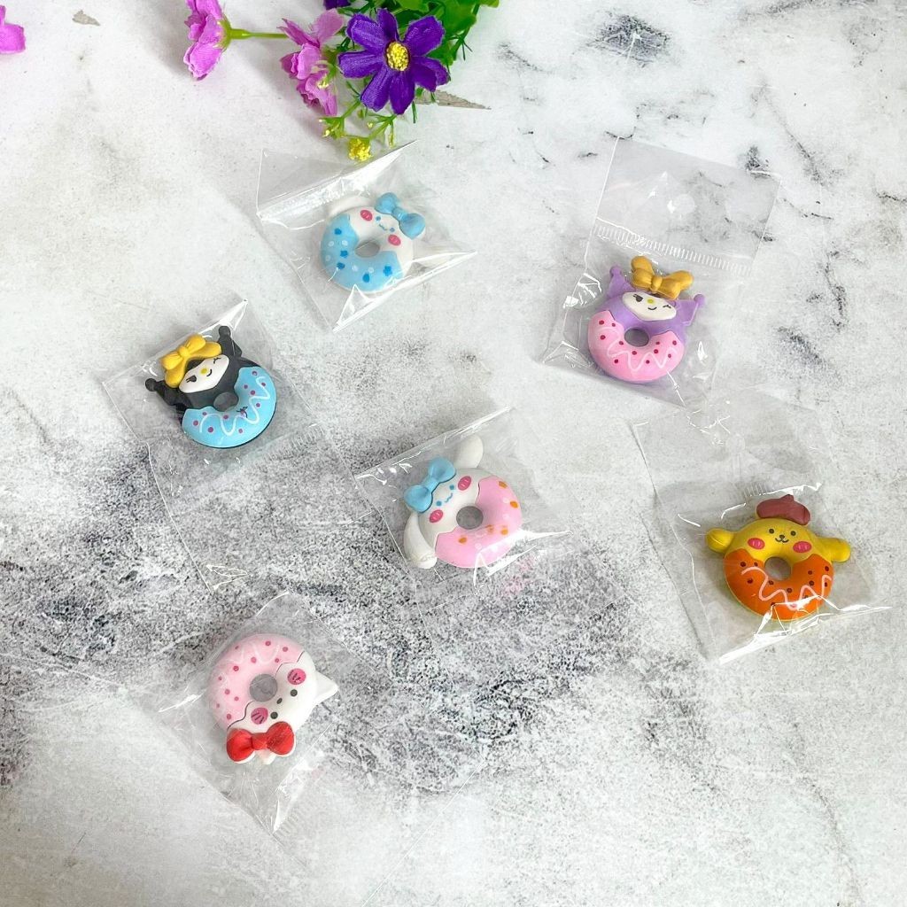 

Penghapus Karet 3D Rubber Eraser Setip Donat Sanrio Cinnamoroll Kuromi Pompompurin Hello Kitty Donut Cute Dessert ER-1217