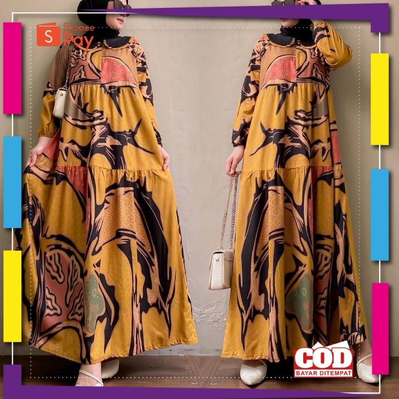 [PREMIUM BIG SALE] GAMIS BATIK JUMBO LD 125CM GAMIS RAYON PREMIUM GAMIS JUMBO GAMIS BATIK GAMIS MOTI