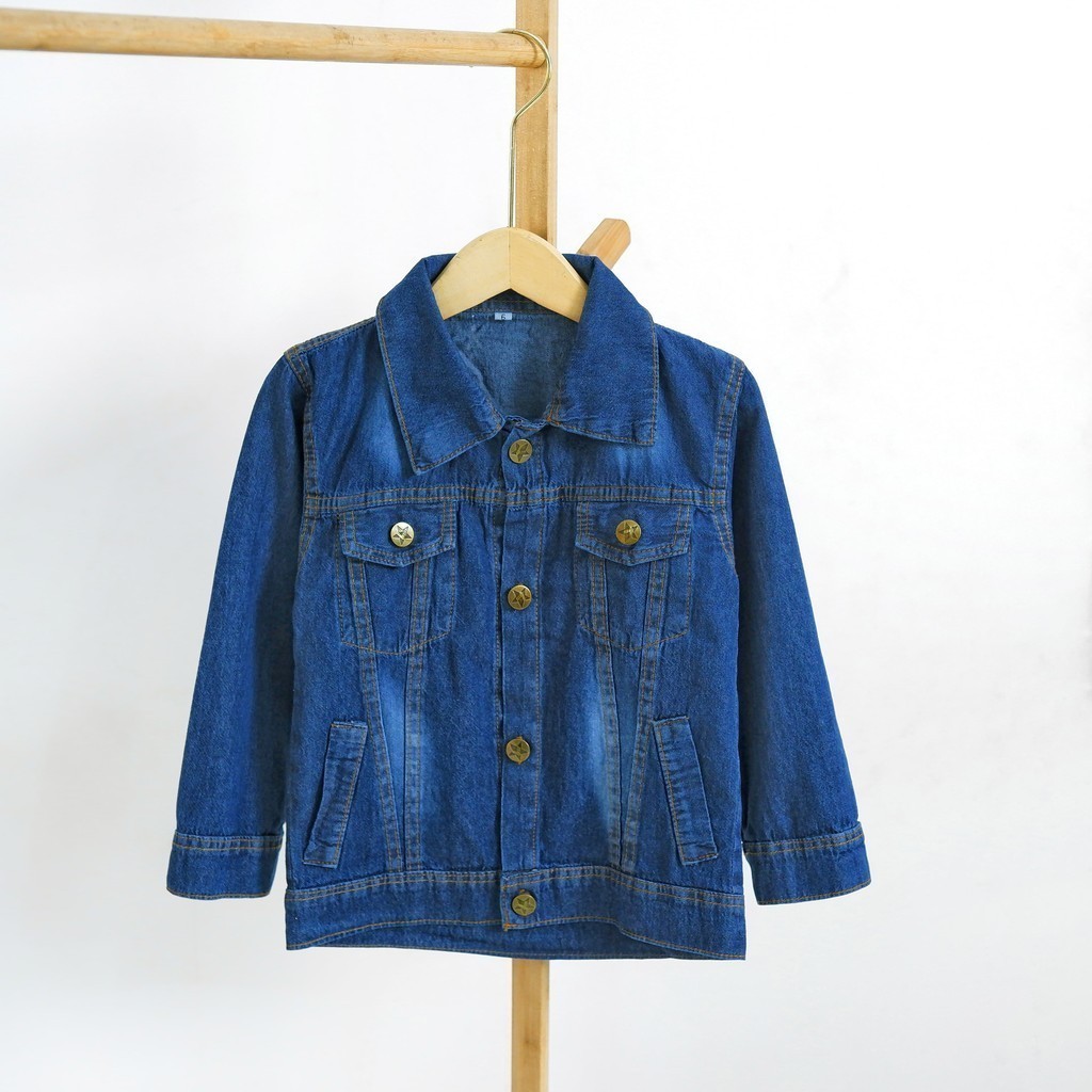 Jaket Jeans Jins Denim Anak Laki Cowok Perempuan Cewek Usia 2 3 4 5 6 Tahun