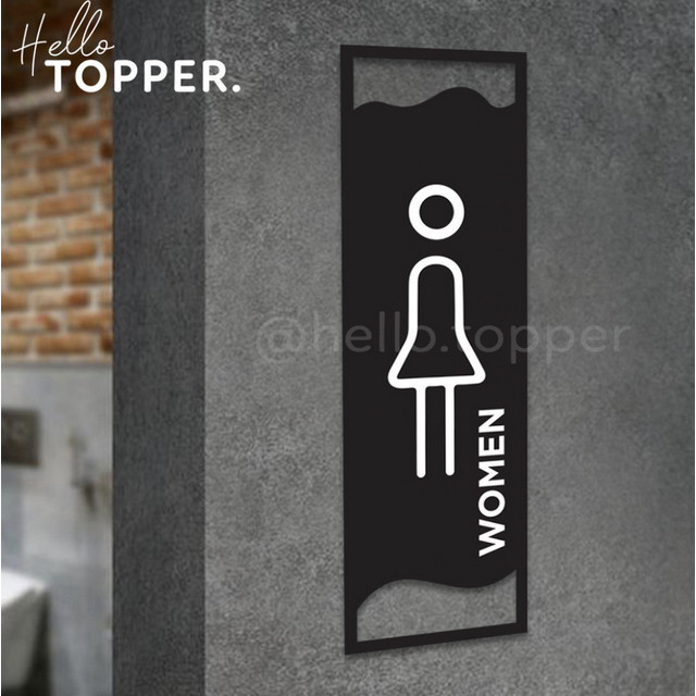 

[PROMO MURAH] Sign Label Akrilik Toilet Wanita | Women Toilet Sign Acrylic Modern