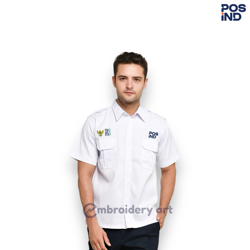 Kemeja Seragam Pos indonesia full Bordir