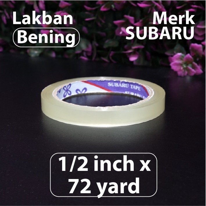 

(Depok) Isolasi Bening 0.5 inch x 72 yard - Merk Subaru - Selotip Lakban