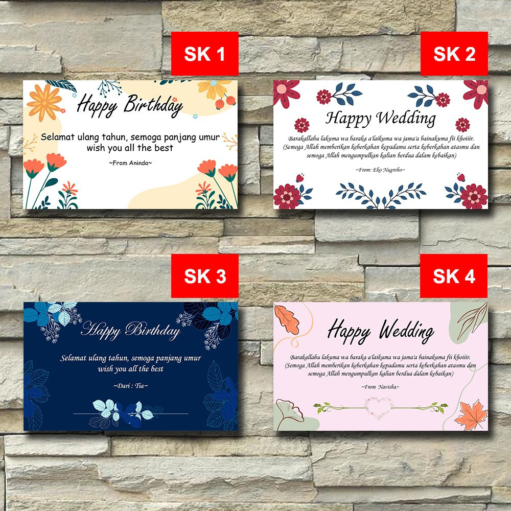 Kartu Ucapan Greeting Card Custom | Ulang Tahun | Wedding | Wisuda | Graduation | Pernikahan | CUSTO