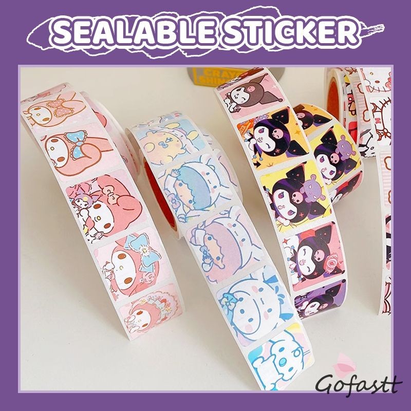 

COD Stiker gulung kartun lucu stiker penyegel bentuk persegi dekoratif kreatif-G