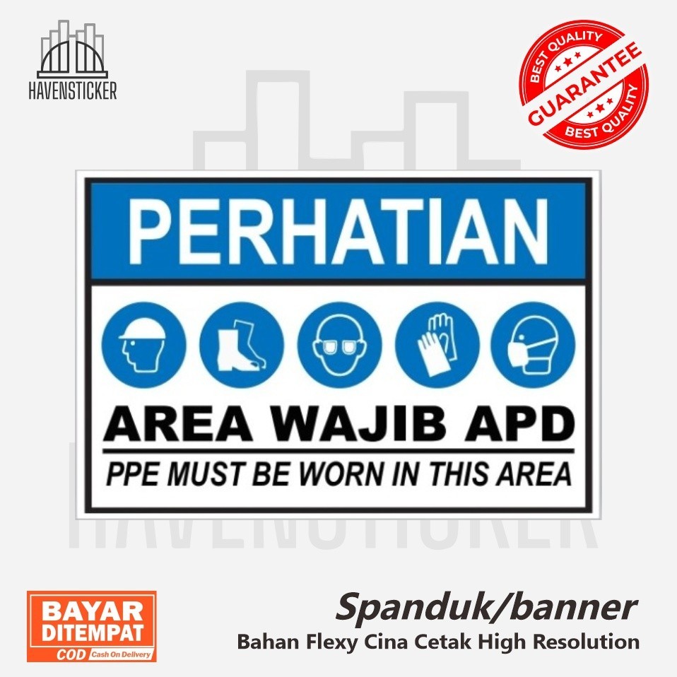 

Spanduk banner sign AREA WAJIB APD banner