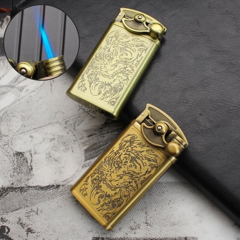 Gratis Ongkir  Korek Api Motif Ukir Gold Korek Api Unik HP.140-8 Lighter