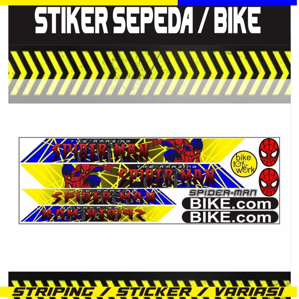 STIKER SEPEDAH / STRIPING SIDERMAN BIKE SEPEDAH VARIASI MOTIF SIMPLE STIKER