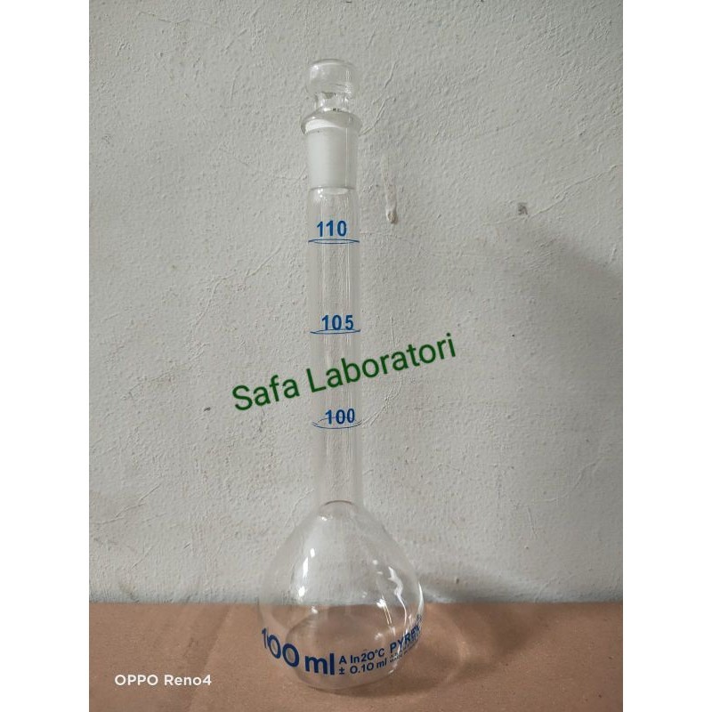 Labu Ukur 100 - 110ml Pyrex/ Volumetric Falsk 100-110 Pyrex Best Seller