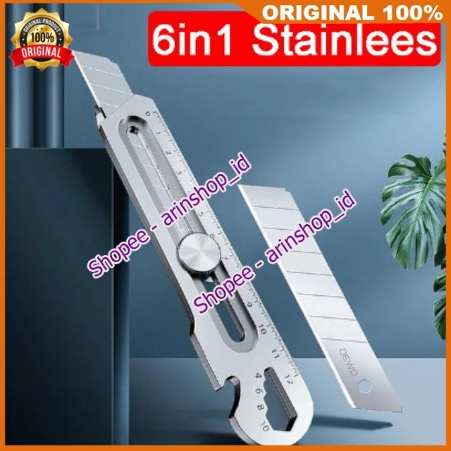 

Cutter Serbaguna Multifungsi 18mm Stainless 6 IN 1 100% ORIGINAL