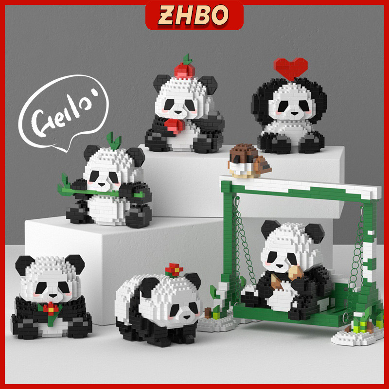 PROMO Mainan Anak Perempuan Brick Panda 3D Puzzle Block Susun Edukasi Mainan Mainan Anak Anak 6/7/8/