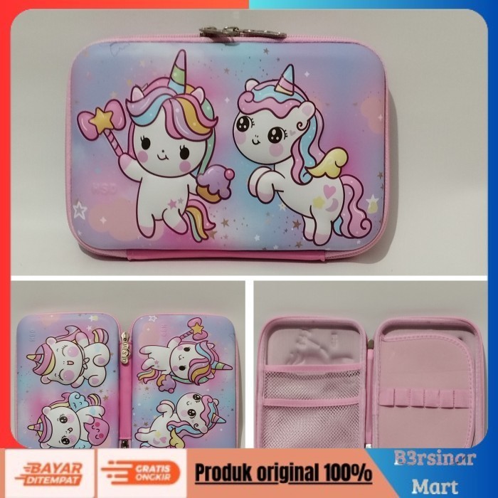 

[[KUALITAS TERBAIK]] Tempat Pensil Anak Karakter LOL Unicorn Pony Kotak Pensil Pencil Case Unicorn 2 Sisi COD