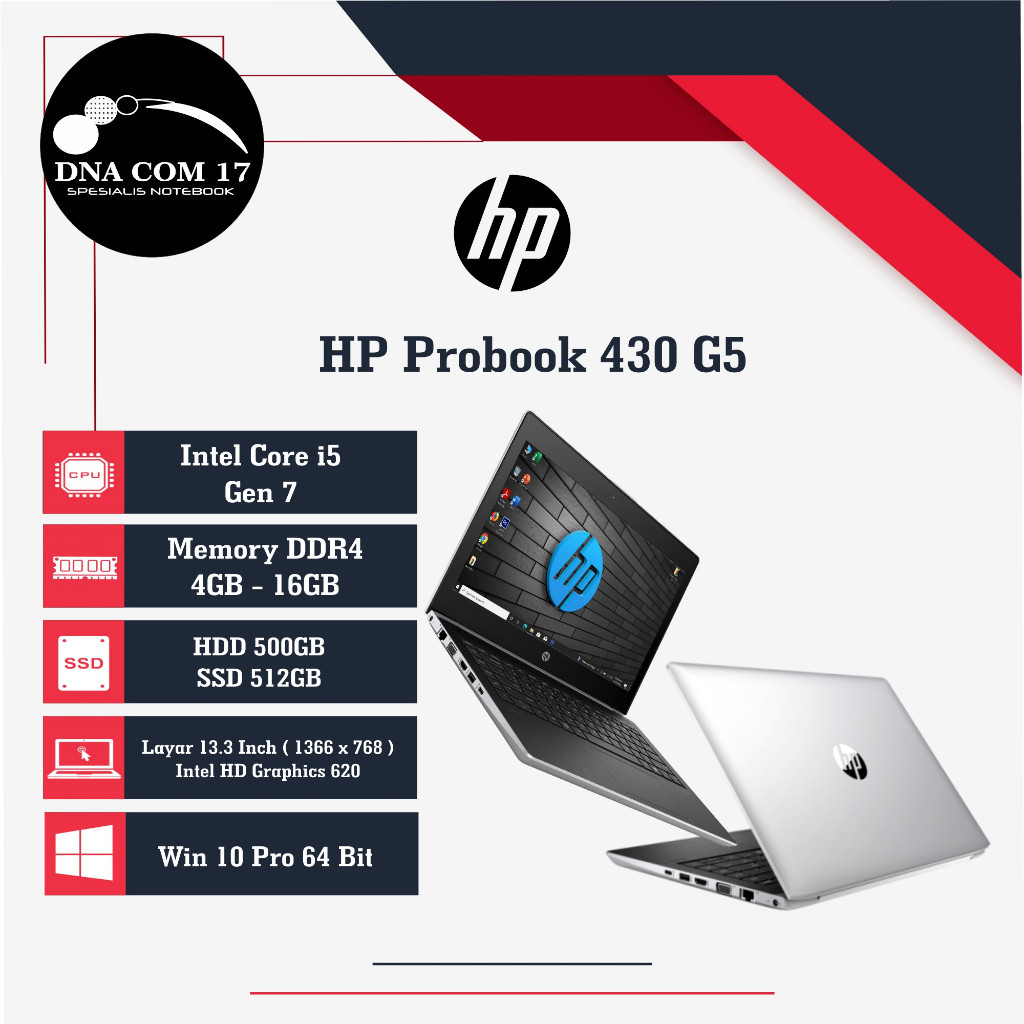 HP Probook 430  G5 Core i5 Gen 7 / Core i5 Gen 8 | HP Probook 450 G3 Core i5 Gen 6 | Ram16GB | SSD 512GB | Murah aja