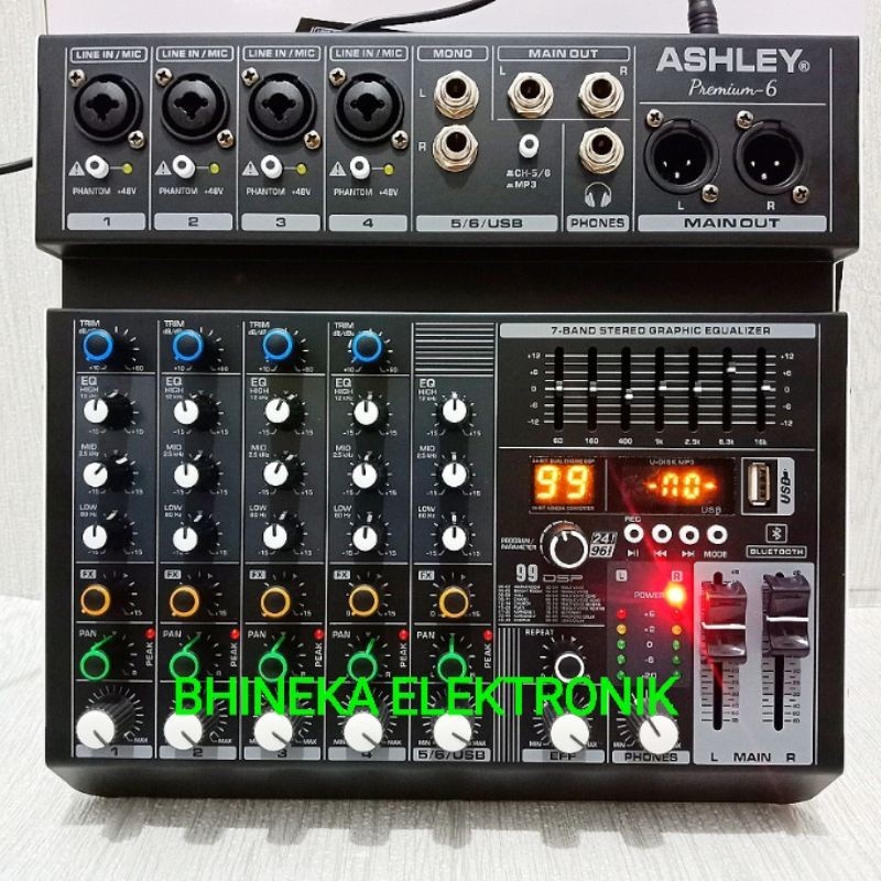 MIXER AUDIO ASHLEY PREMIUM6 / PREMIUM 6 6 CHANNEL USB, BLUETOOTH