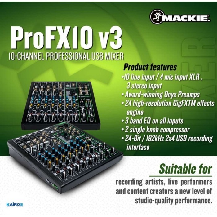 MIXER MACKIE PRO FX10 V3 ORIGINAL MACKIE PRO ORIGINAL GARANSI 1 TAHUN