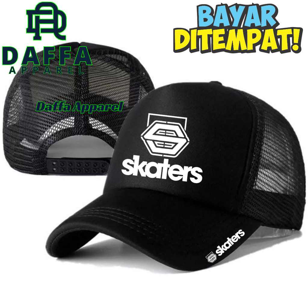 Daffa Apparel Topi Trucker SKATERS - Topi Distro SKATERS Logo - Topi SKATERS Premium - Topi Pria Dew