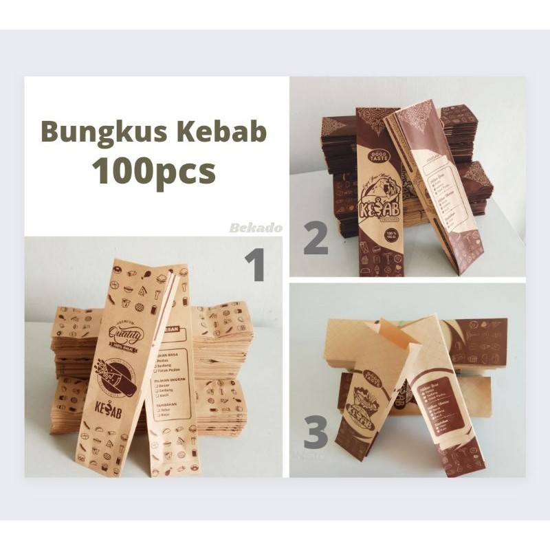 

PROMO KUALITAS Bungkus Wadah Kemasan Kebab Cokelat isi 100 GRATIS ONGKIR