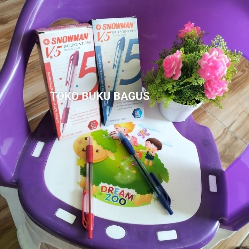 

1 PACK ISI 12 PCS BOLPOIN V5 WARNA MERAH/ BIRU