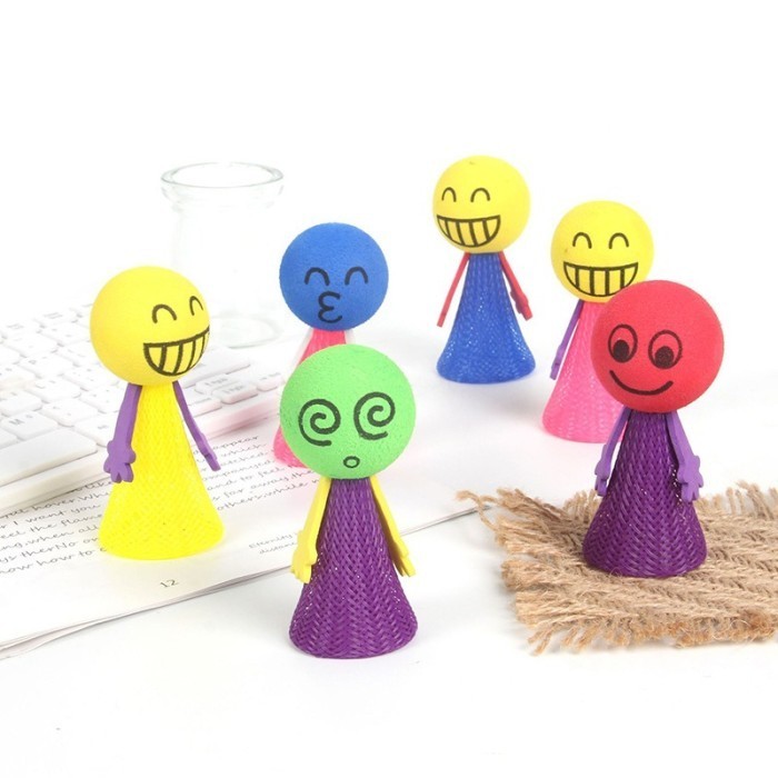 [LOGU] Mainan anak kutu loncat, bouncy ball mainan anak pencet loncat emoji ball