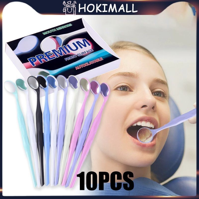 10Pcx/Box Dental Kaca Mulut Dental Mirror Anti Fog 2 Sisi Kacamulut