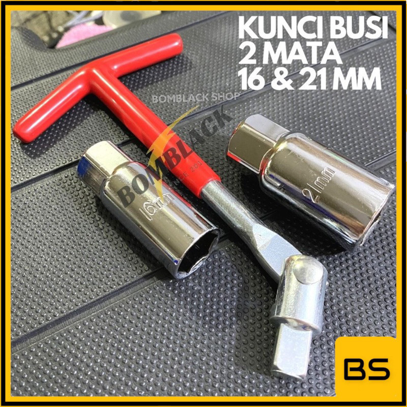 Kunci Busi 2 Mata Fleksibel 8 inch 16mm dan 21mm Kunci T Mobil Motor