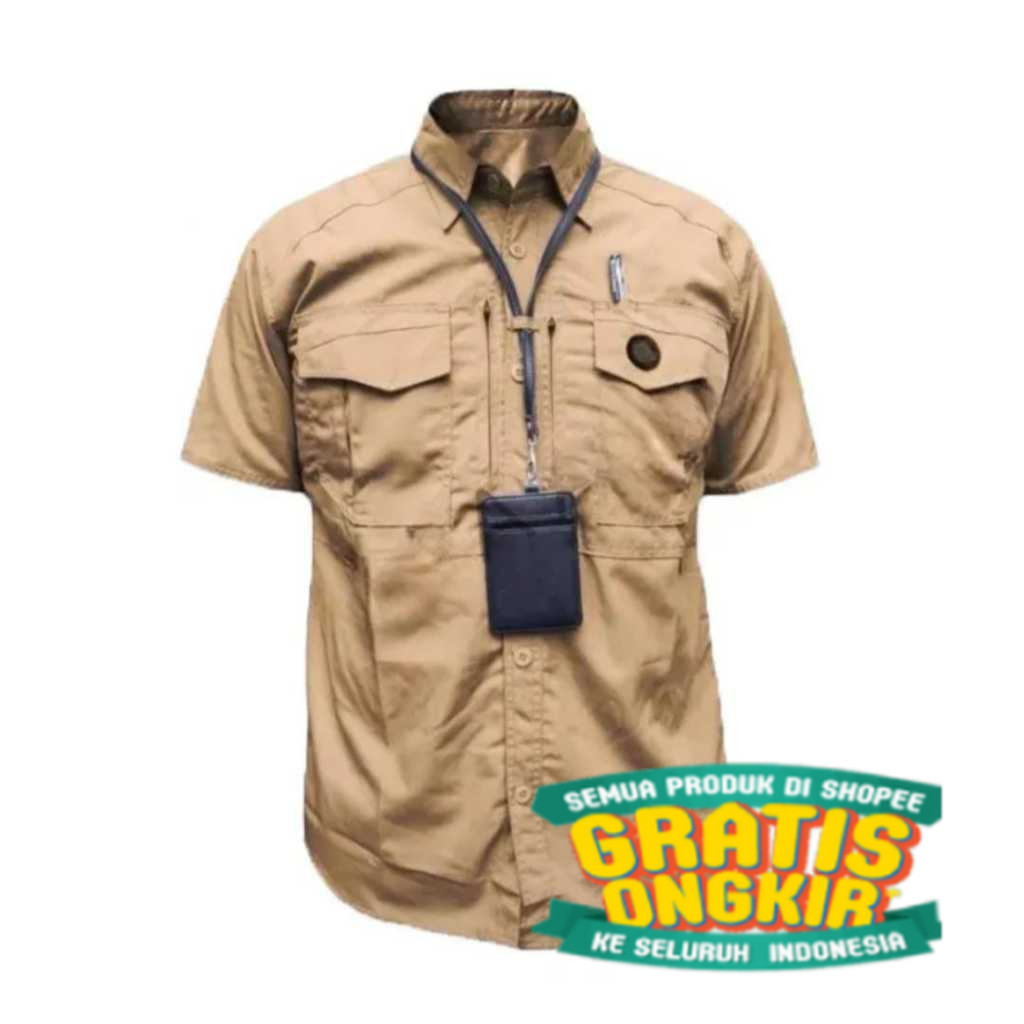 Baju Kemeja Tactical M-TAC Pria Lengan Pendek Bahan Cotton Drill/ jumbo big size besar