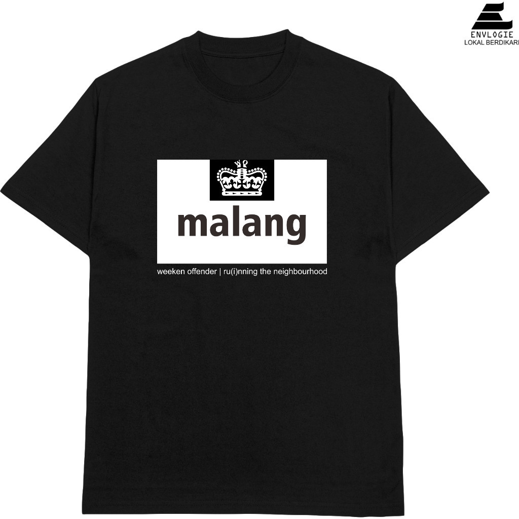 FestKaos Envlogie t-shirt kaos casual arema malang weekend offender hitam lengan pendek